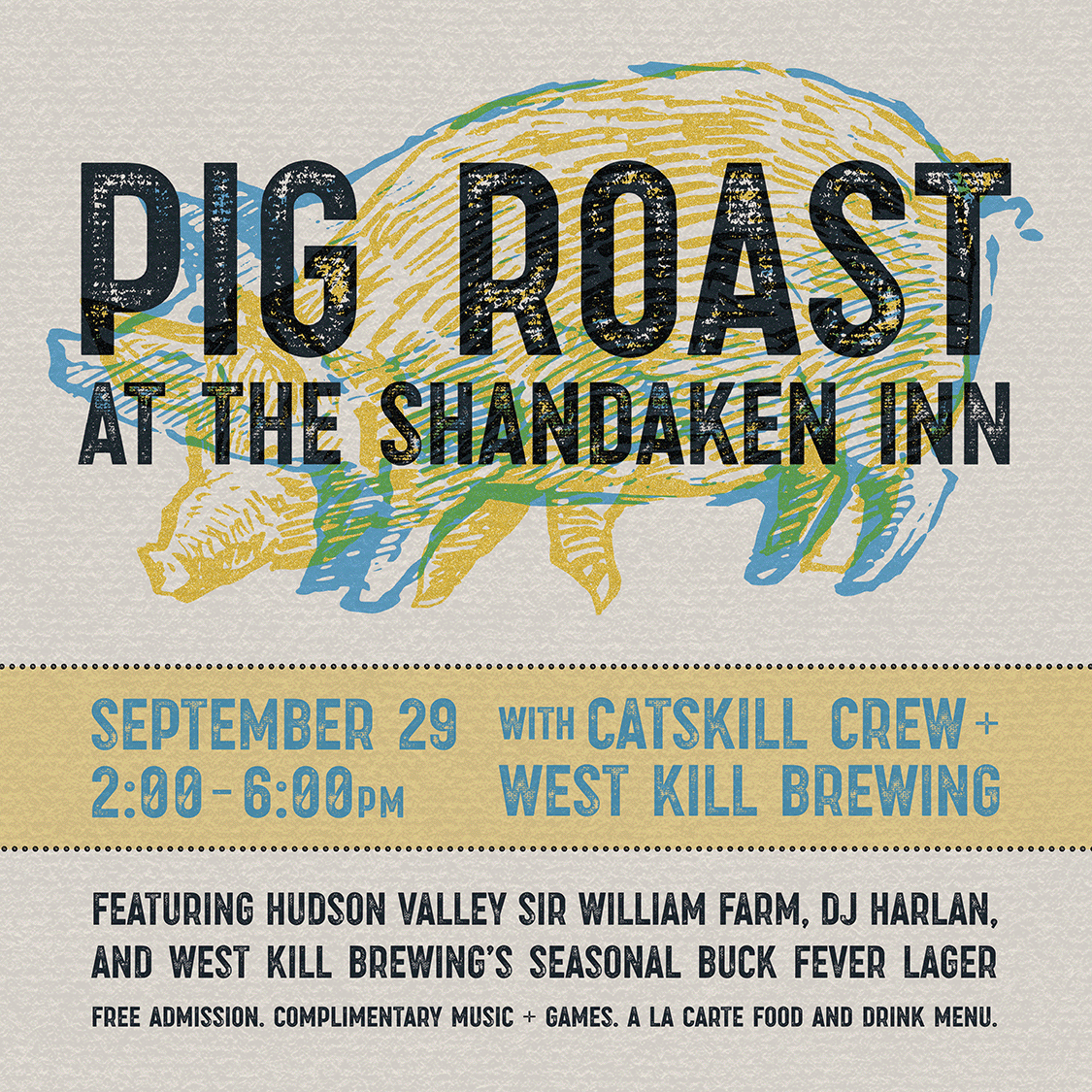 pig roast at shandaken inn graphic.